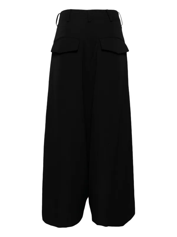 Yohji Yamamoto wide-leg Wool Trousers | Black | FARFETCH
