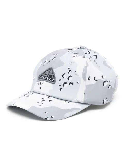 BREATH logo-appliqué camouflage-print cap