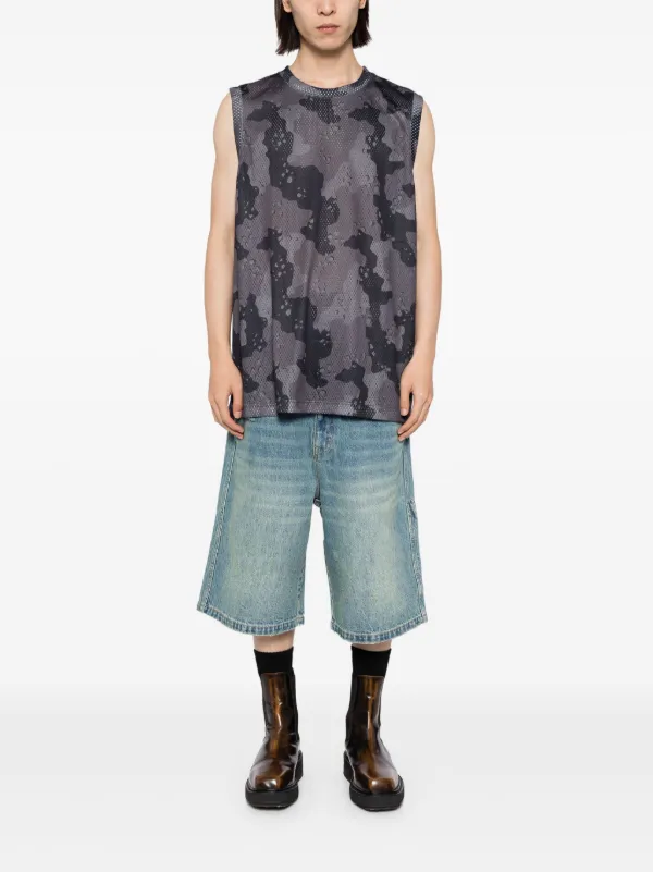 BREATH Camo Mesh Tank Top | Black | FARFETCH