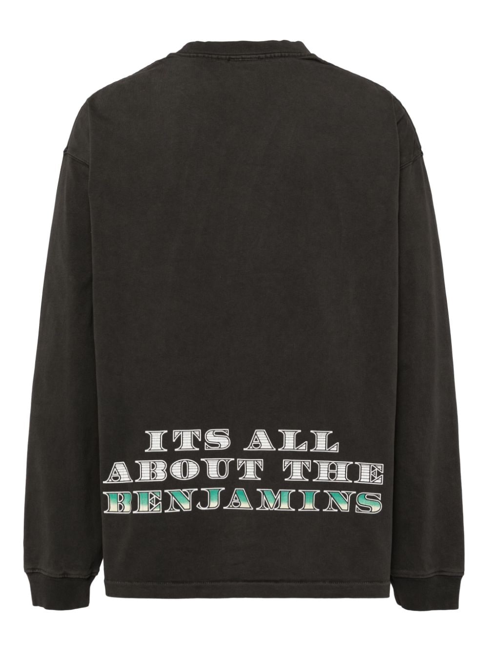 BREATH graphic-print cotton sweatshirt - Zwart