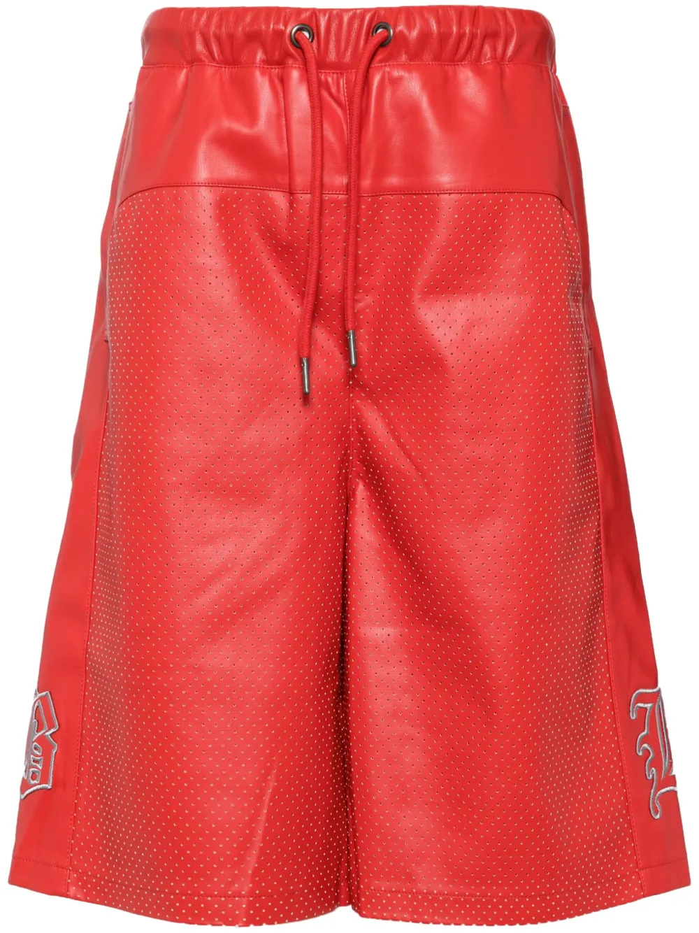 BREATH Shorts van imitatieleer met geborduurd logo Rood