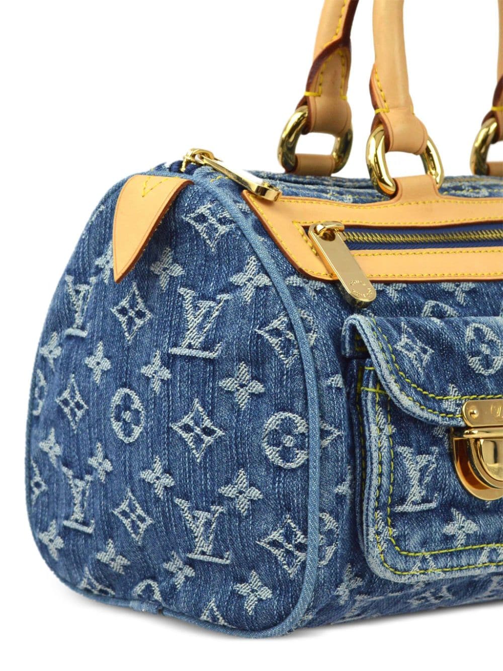 Pre-owned Louis Vuitton 2005 Neo Speedy Handbag In Blue