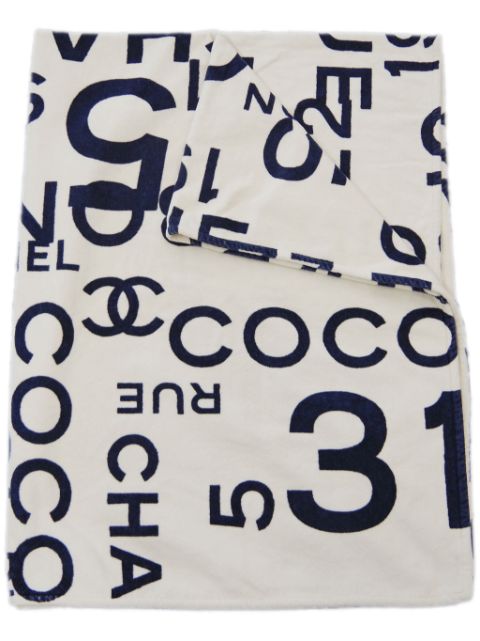 CHANEL 1990-2000s logo-print beach towel Women