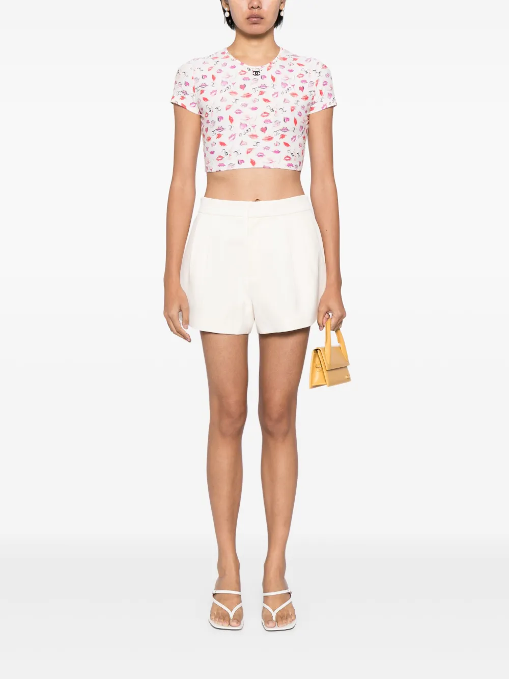 CHANEL Pre-Owned 1990-2000 cropped T-shirt - Wit
