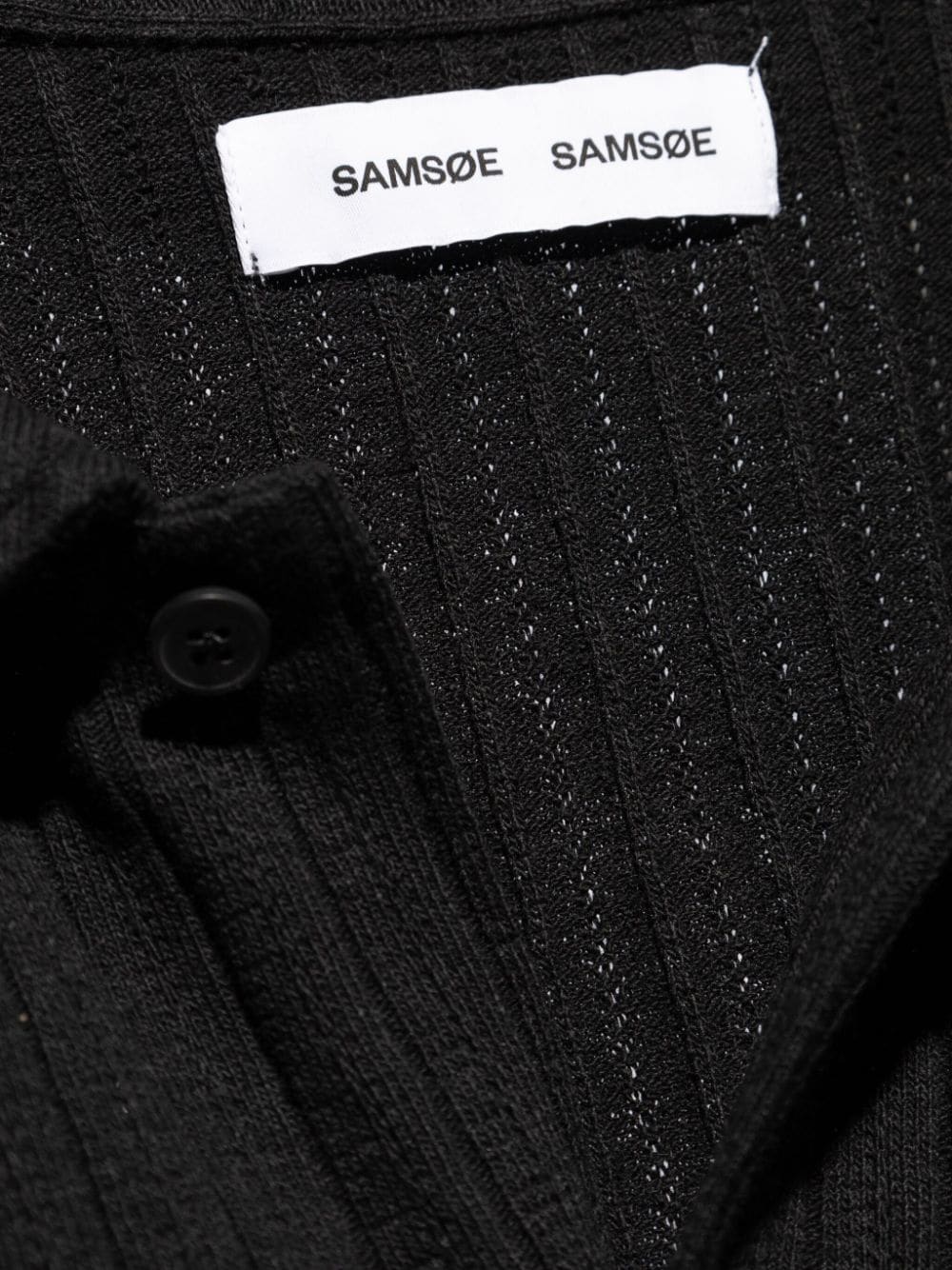 Shop Samsoe & Samsoe Sakvistbro Ribbed-knit Shirt In Black