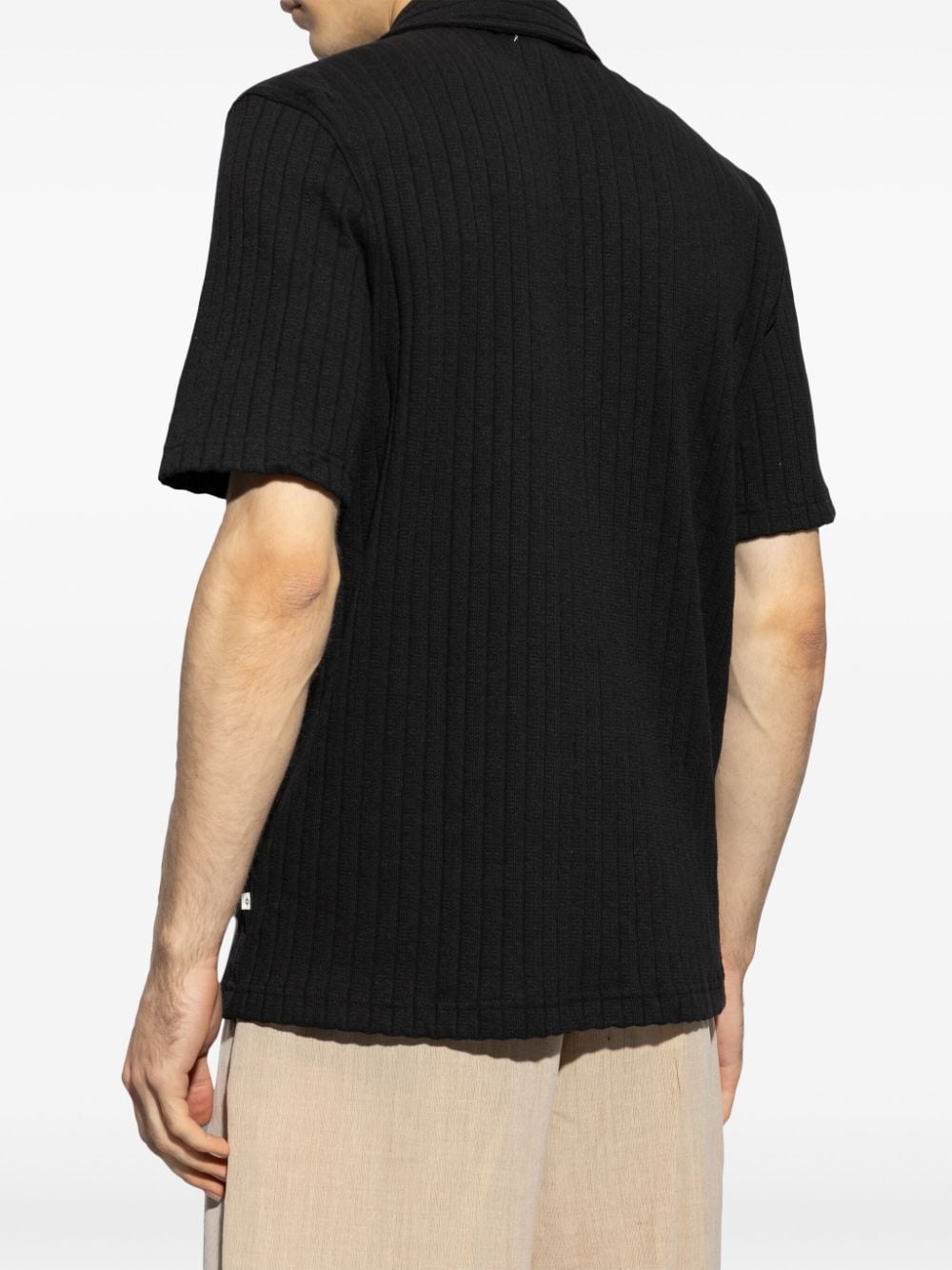 Shop Samsoe & Samsoe Sakvistbro Ribbed-knit Shirt In Black