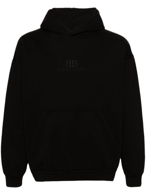 Balenciaga logo-embroidered cotton hoodie Men