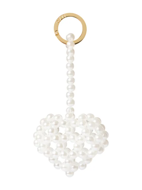 0711 heart-shaped faux-pearl keychain