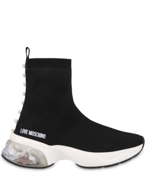 Love Moschino logo-print sock-style sneakers Women