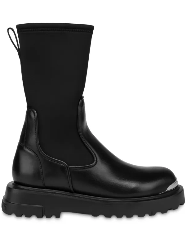 Love Moschino Panelled sock style Ankle Boots Black FARFETCH SG