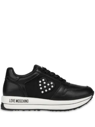 Love Moschino heart-motif Panelled Sneakers | Black