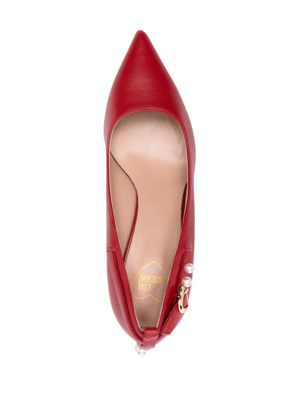 Love Moschino 80mm faux-pearl detail pumps Red