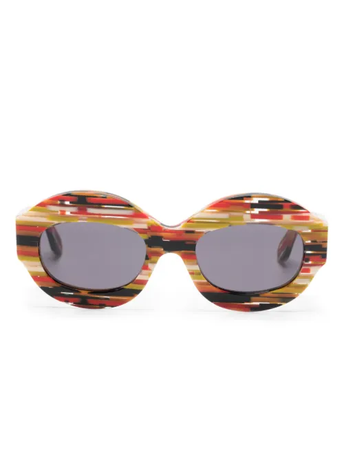 Lunettes de soleil Spacey Stripey à monture ovale - Marni Eyewear - Modalova