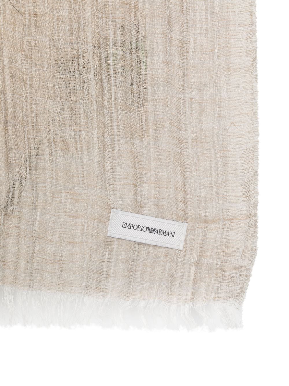 Emporio Armani frayed stole - Beige