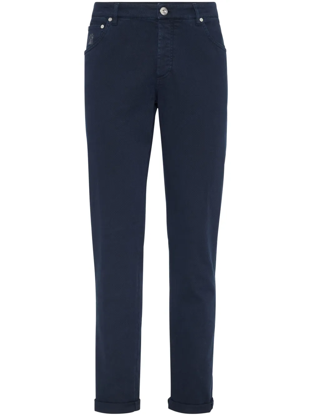 Brunello Cucinelli Jeans met geborduurd logo Blauw