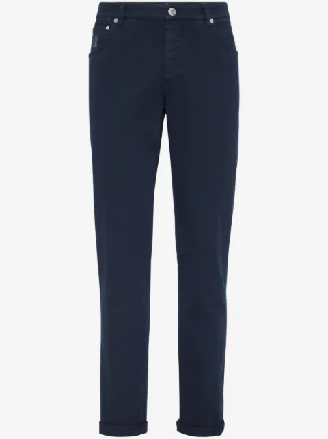 Brunello Cucinelli logo-embroidered jeans