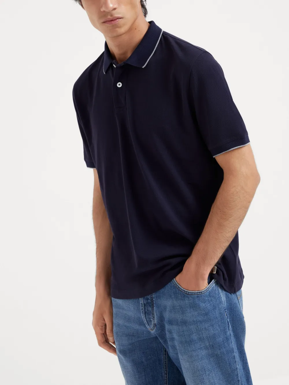 Brunello Cucinelli Katoenen poloshirt Blauw
