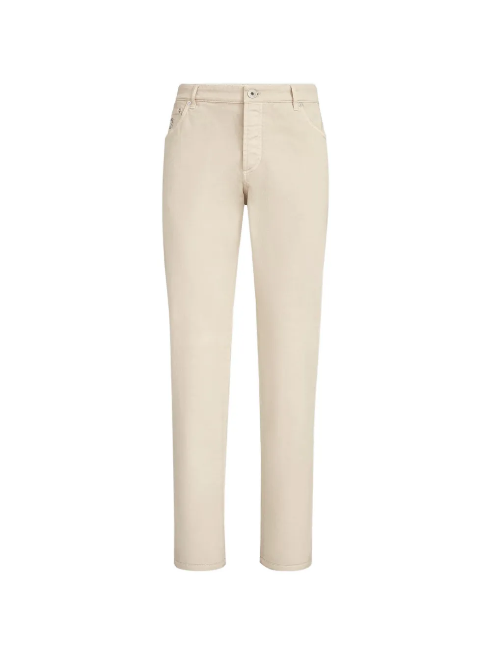 Brunello Cucinelli Jeans met geborduurd logo Beige