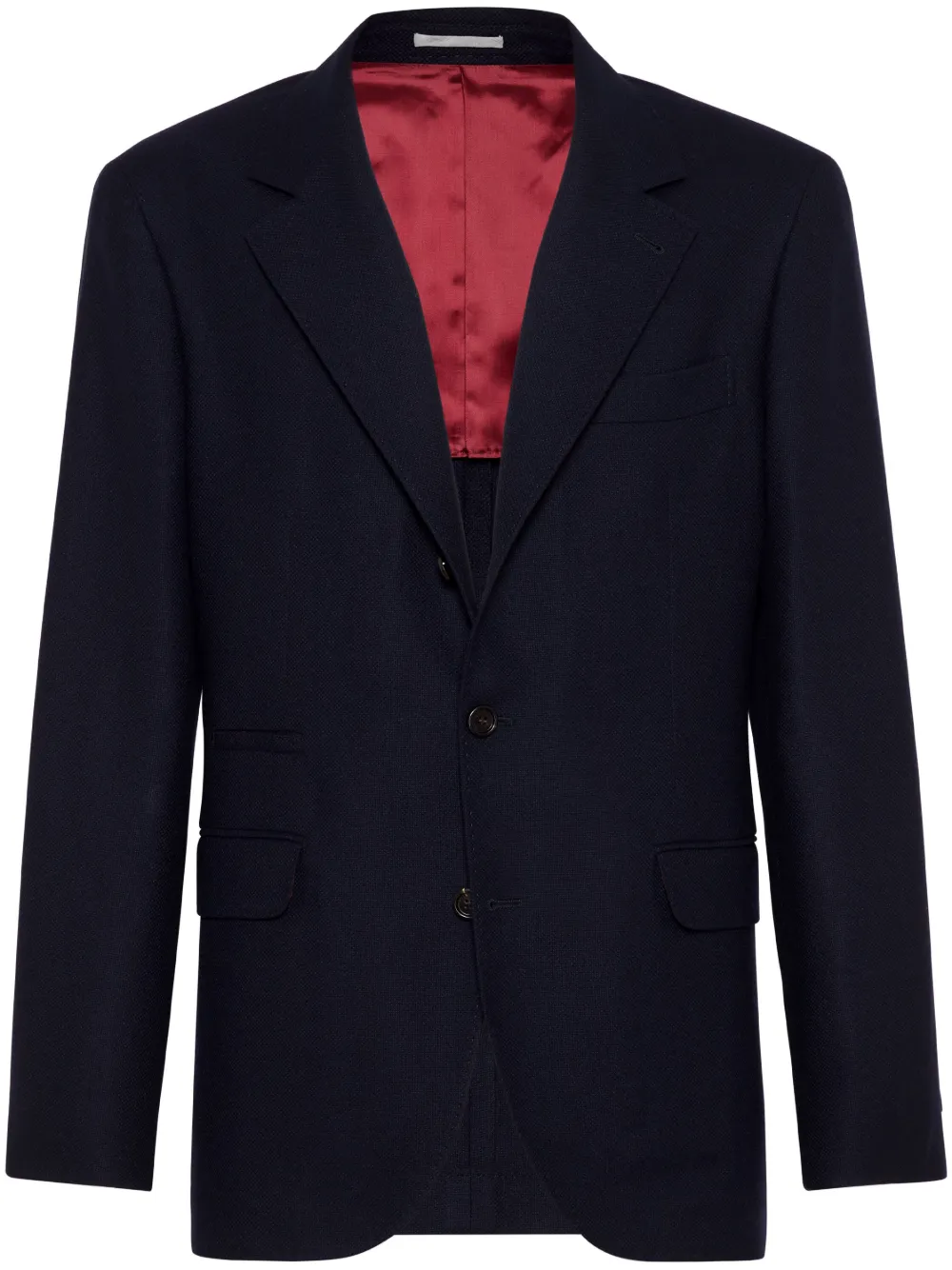 Brunello Cucinelli Blazer met gekerfde revers van kasjmierblend Blauw
