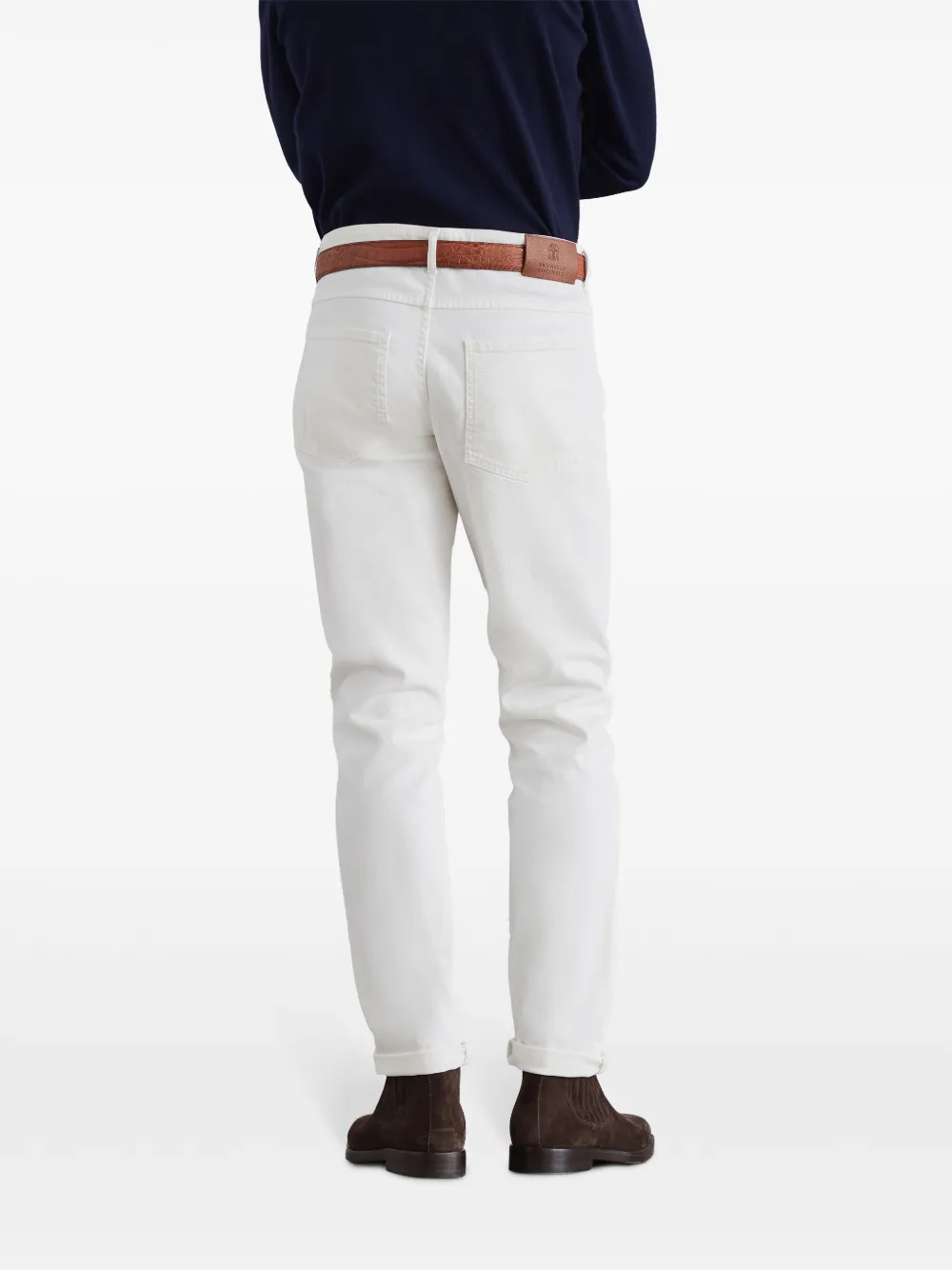 Brunello Cucinelli Regular-fit jeans met geborduurd logo Wit