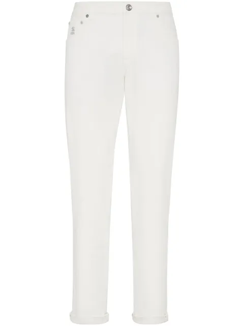 Brunello Cucinelli logo-embroidered regular-fit jeans
