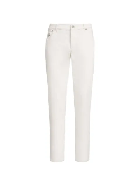Brunello Cucinelli garment-dyed trousers in comfort cotton lightweight denim