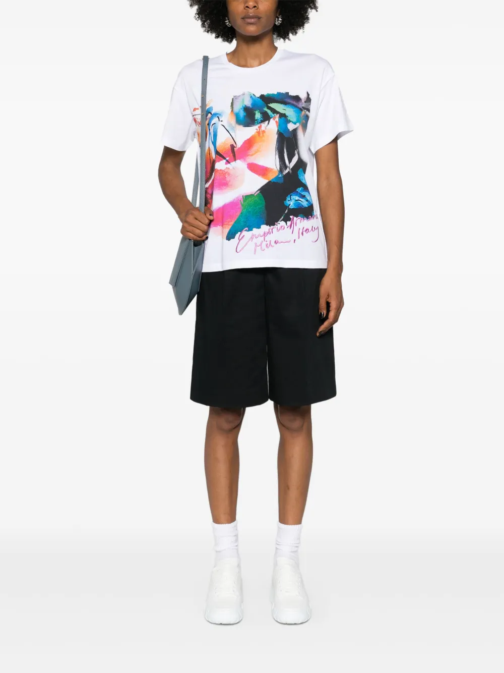 Emporio Armani graphic-print T-shirt - Wit