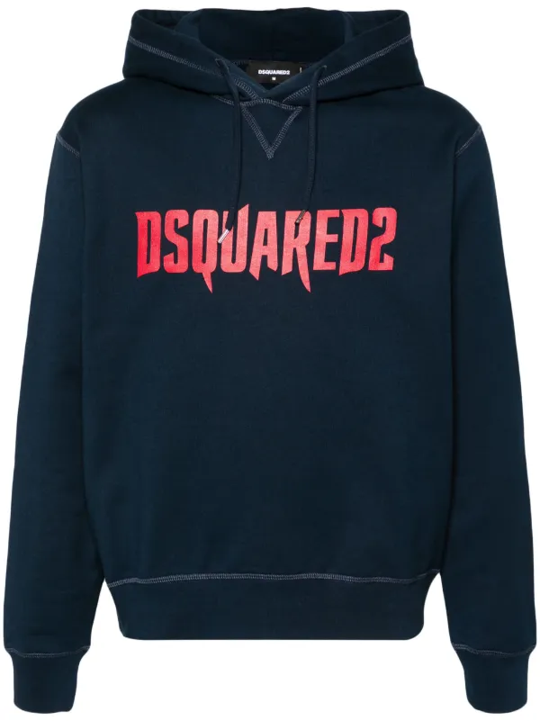 DSQUARED2 Cool Fit Cotton Hoodie Blue FARFETCH ID