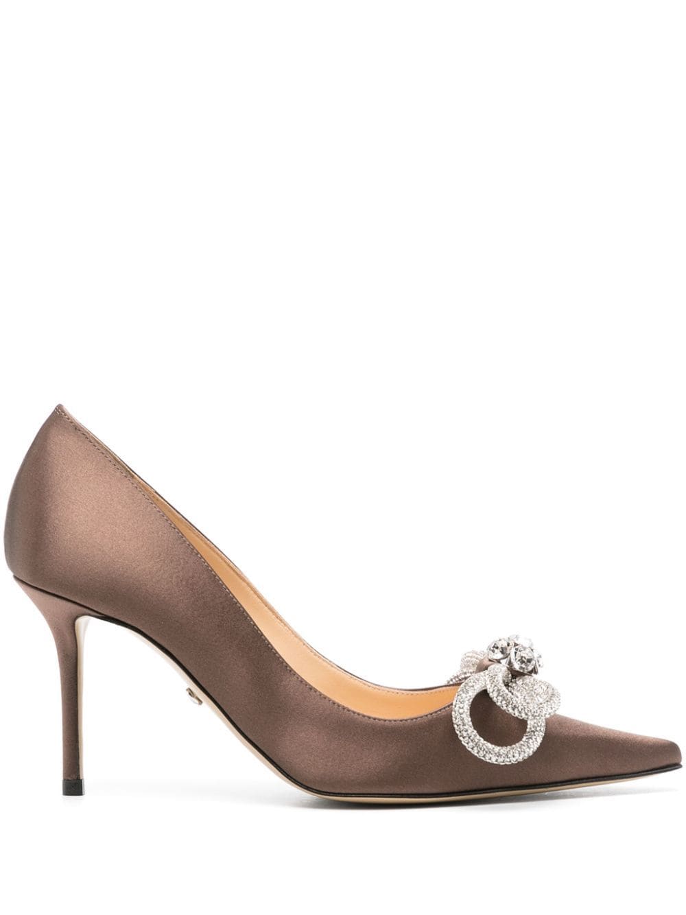 Mach & Mach 85mm Crystal-embellished Pumps In Brown