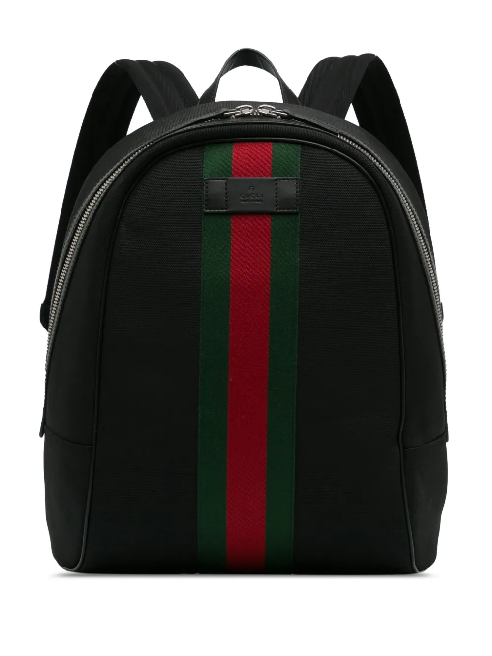 Pre-owned Gucci 2000-2015 Techno Web Canvas Backpack In Black