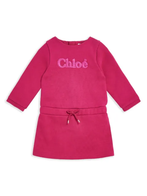Chloé Kids embroidered-logo dress