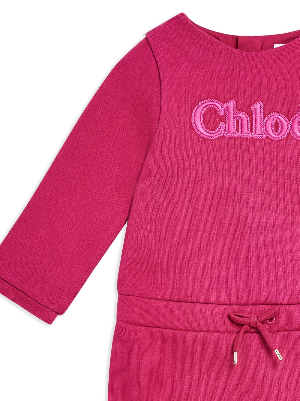 Chloé Kids Jurk met geborduurd logo Roze
