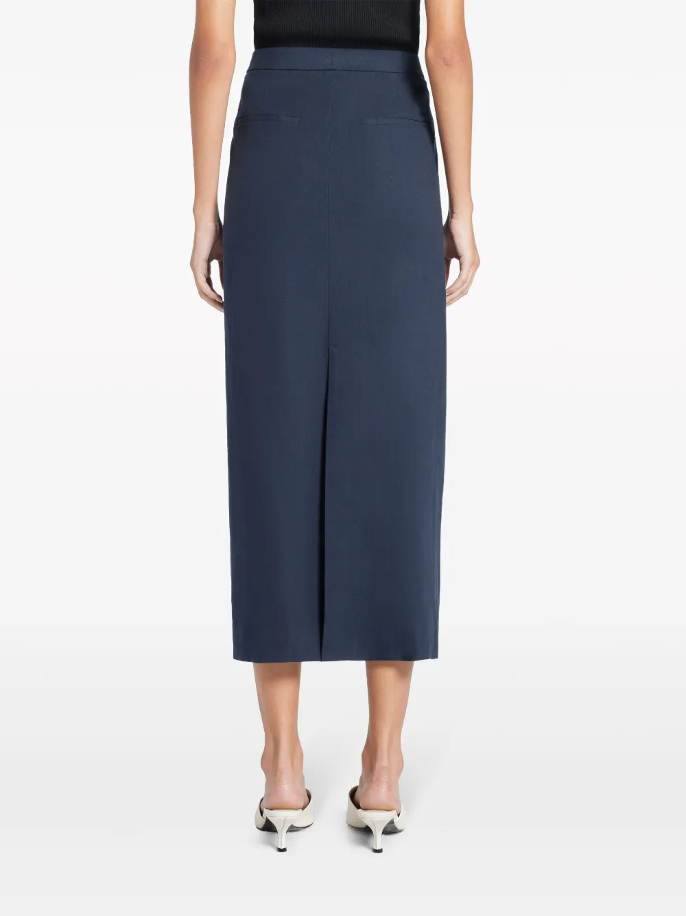 Vince Mid waist maxi-rok Blauw