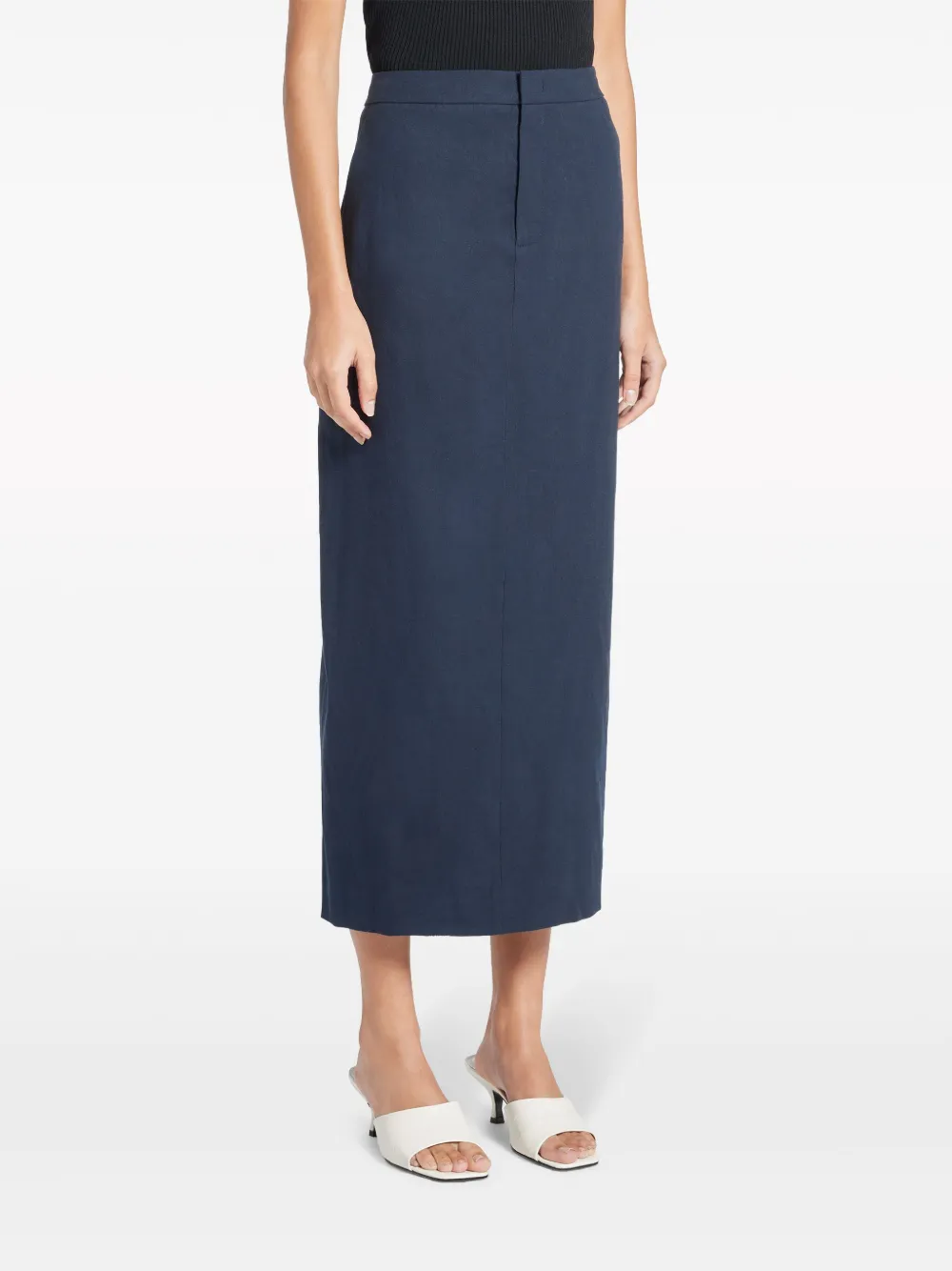 Vince Mid waist maxi-rok Blauw
