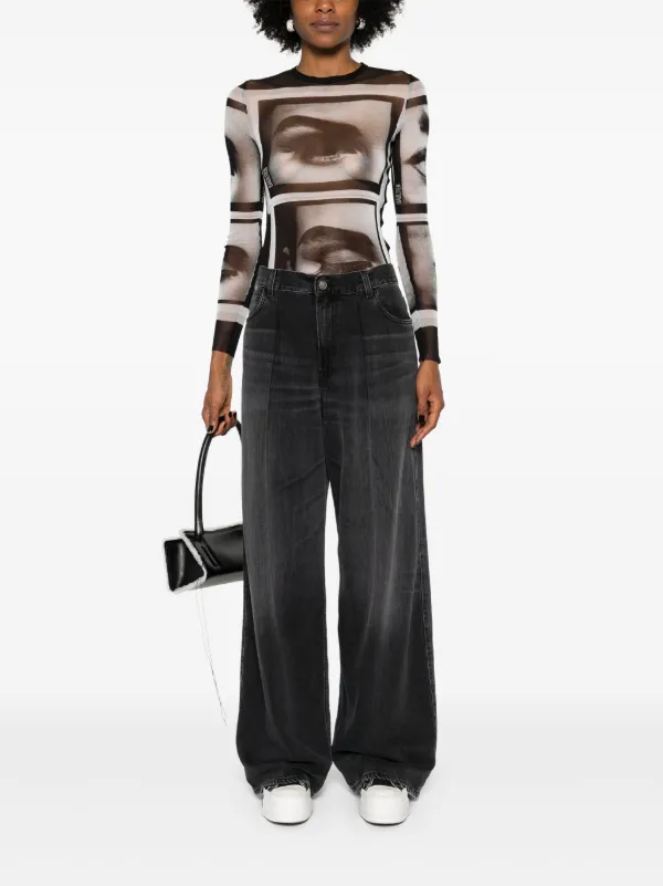 ボトムスその他 HAIKURE Wide Candy black denim jeans Haikure Candy high-rise wide-leg Jeans | Black | FARFETCH