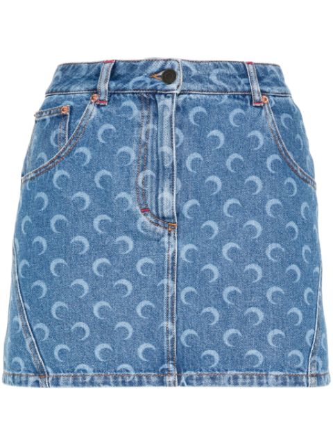 Marine Serre Deadstock denim miniskirt