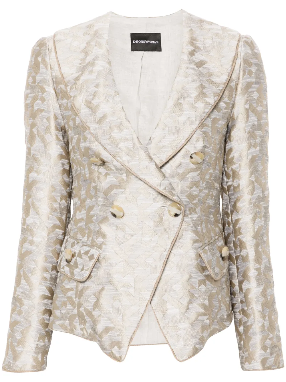 Emporio Armani Blazer met franje Grijs