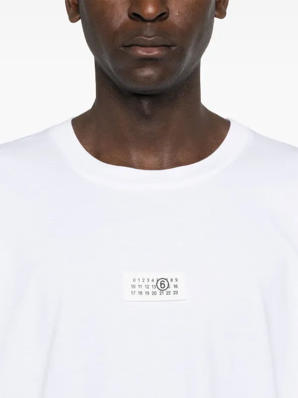 MM6 Maison Margiela Numbers motif-patch Cotton T-shirt