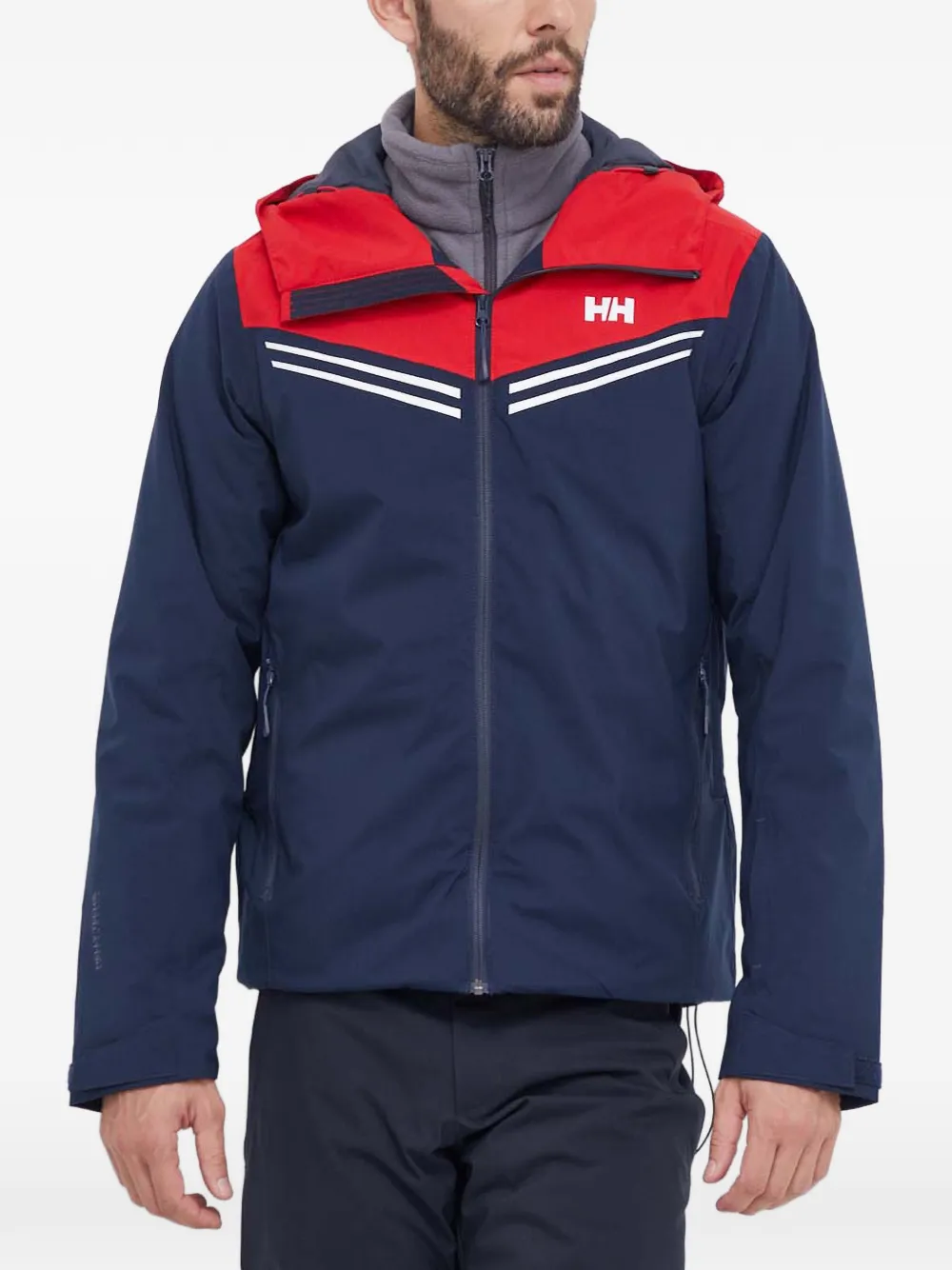 Helly Hansen hooded striped ski jacket - Blu