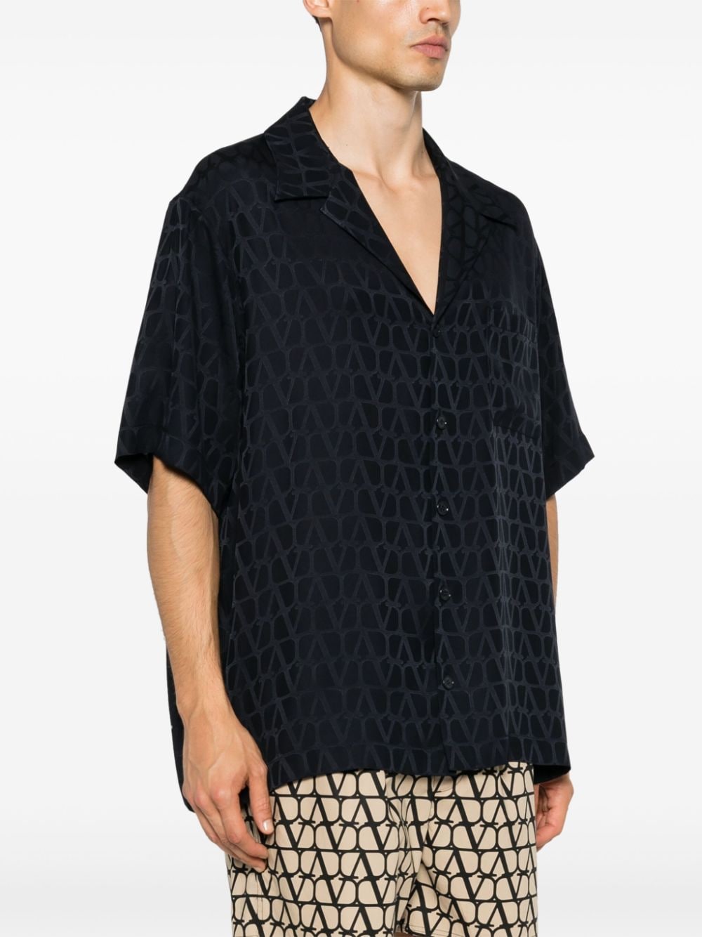 Shop Valentino Toile Iconographe-pattern Silk Shirt In Black