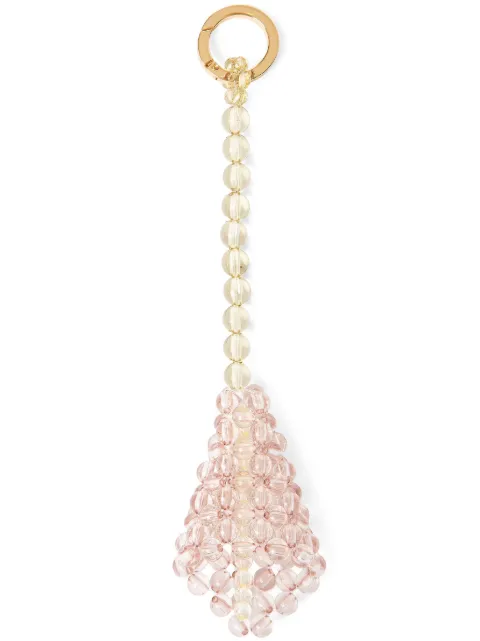 0711 floral-motif beaded keychain