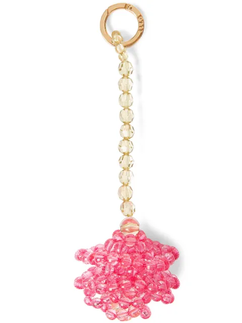 0711 floral-motif beaded keychain