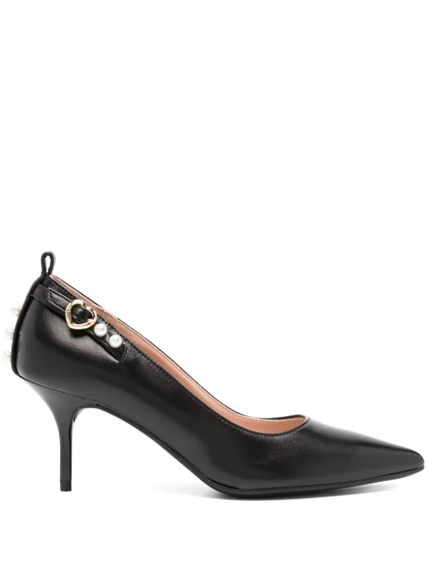 Love Moschino 75mm faux pearl Detail Pumps Black FARFETCH SG