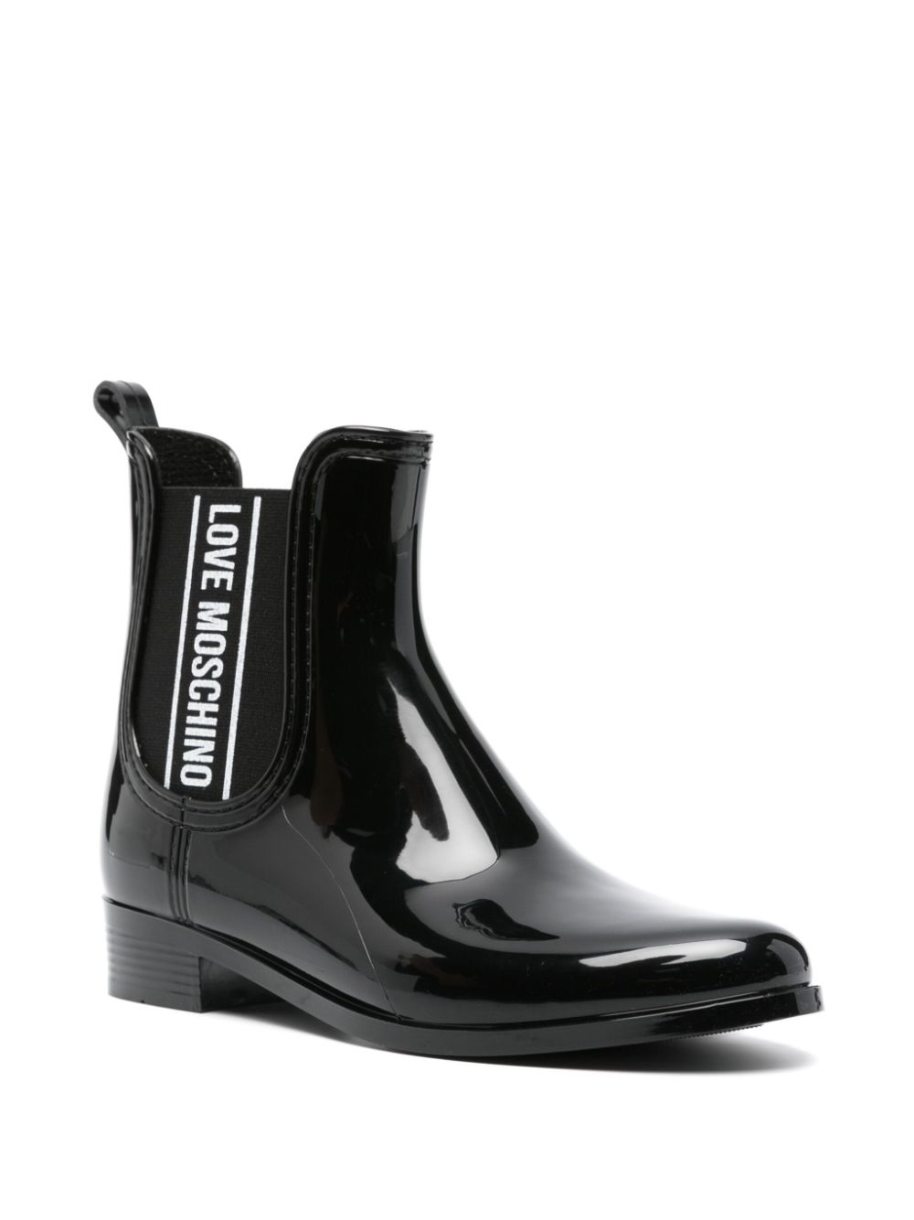 Love Moschino logo-print ankle boots Black