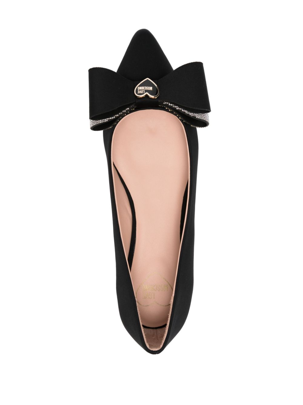 Love Moschino rhinestone ballet flats Black