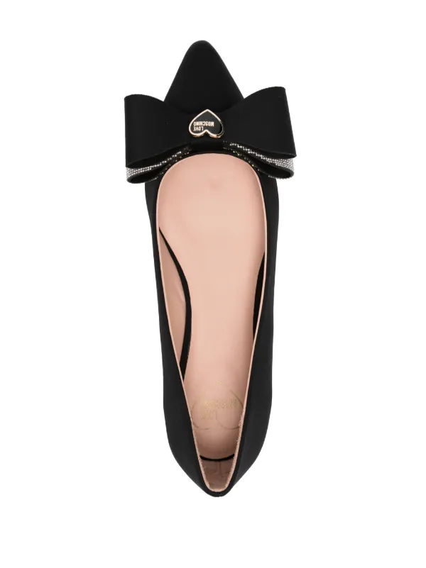 Love Moschino Rhinestone Ballet Flats Black FARFETCH HK