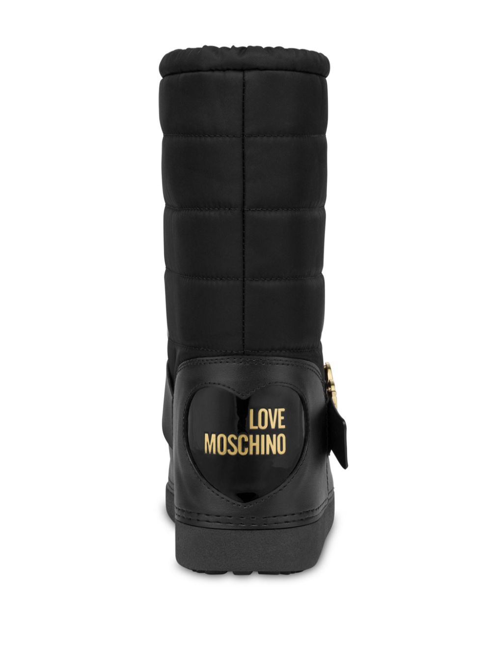 Love Moschino logo-plaque quilted boots Black