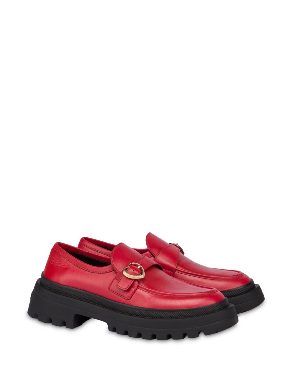 Love Moschino Loafers van kalfsleer Rood