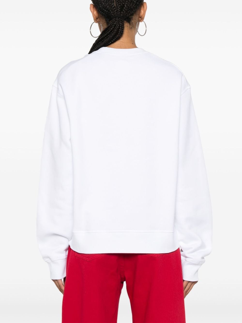 Shop Dsquared2 Appliqué-logo Cotton Sweatshirt In White