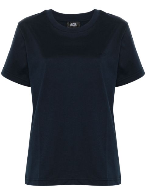 A.P.C. logo-embroidered organic cotton T-shirt Women